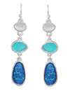 Seaglass Link Dangle Earrings