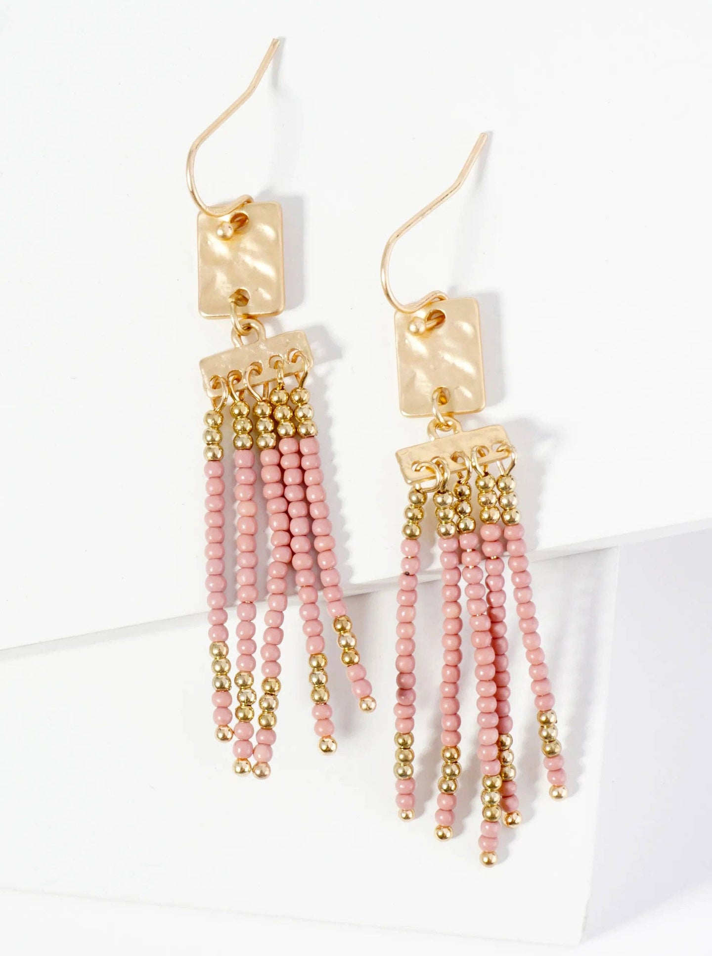 Boho Bead Fringe Earrings