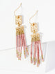 Boho Bead Fringe Earrings