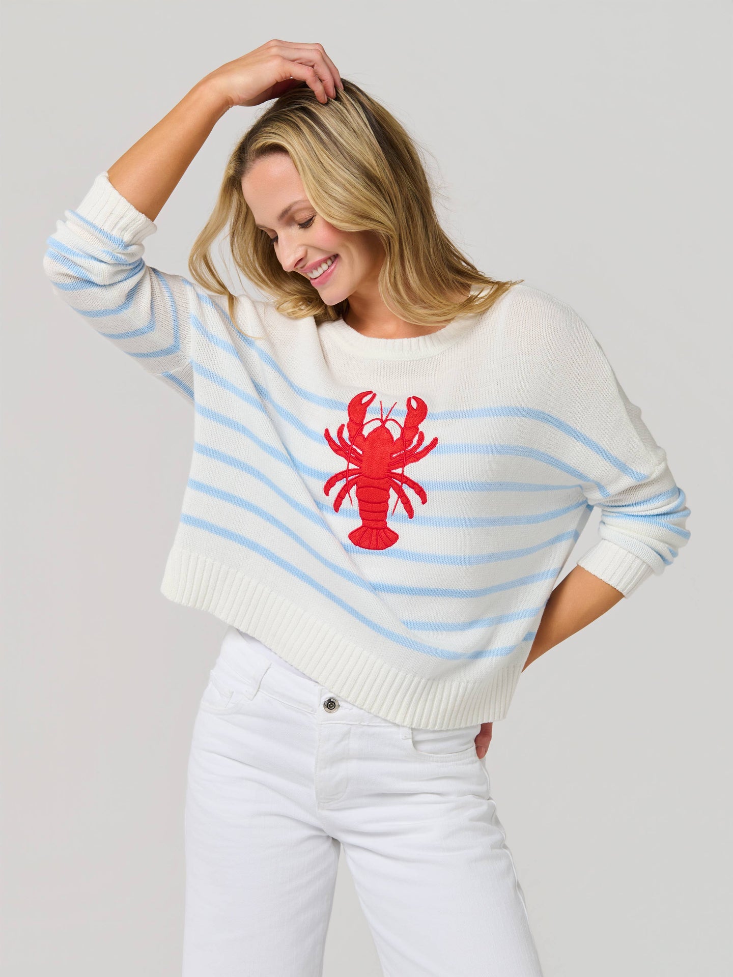 Coastal Striped Lobster Sweater (REG)