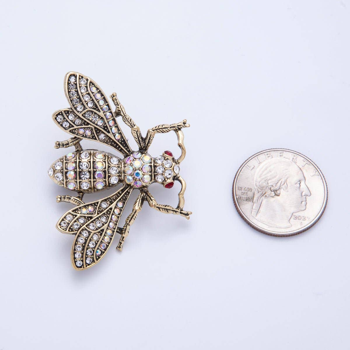 Antique CZ Bee Brooch