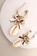 Bow Ribbon Puka Hoop Earrings