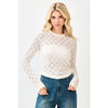 Cropped Novelty Lace Top in Cream (REG)