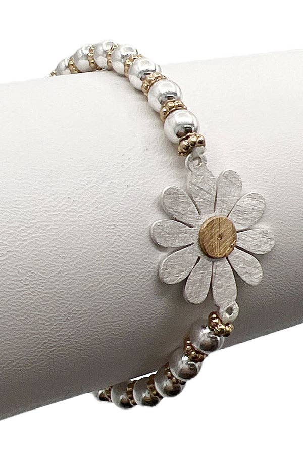 Floral Bead Daisy Bracelet