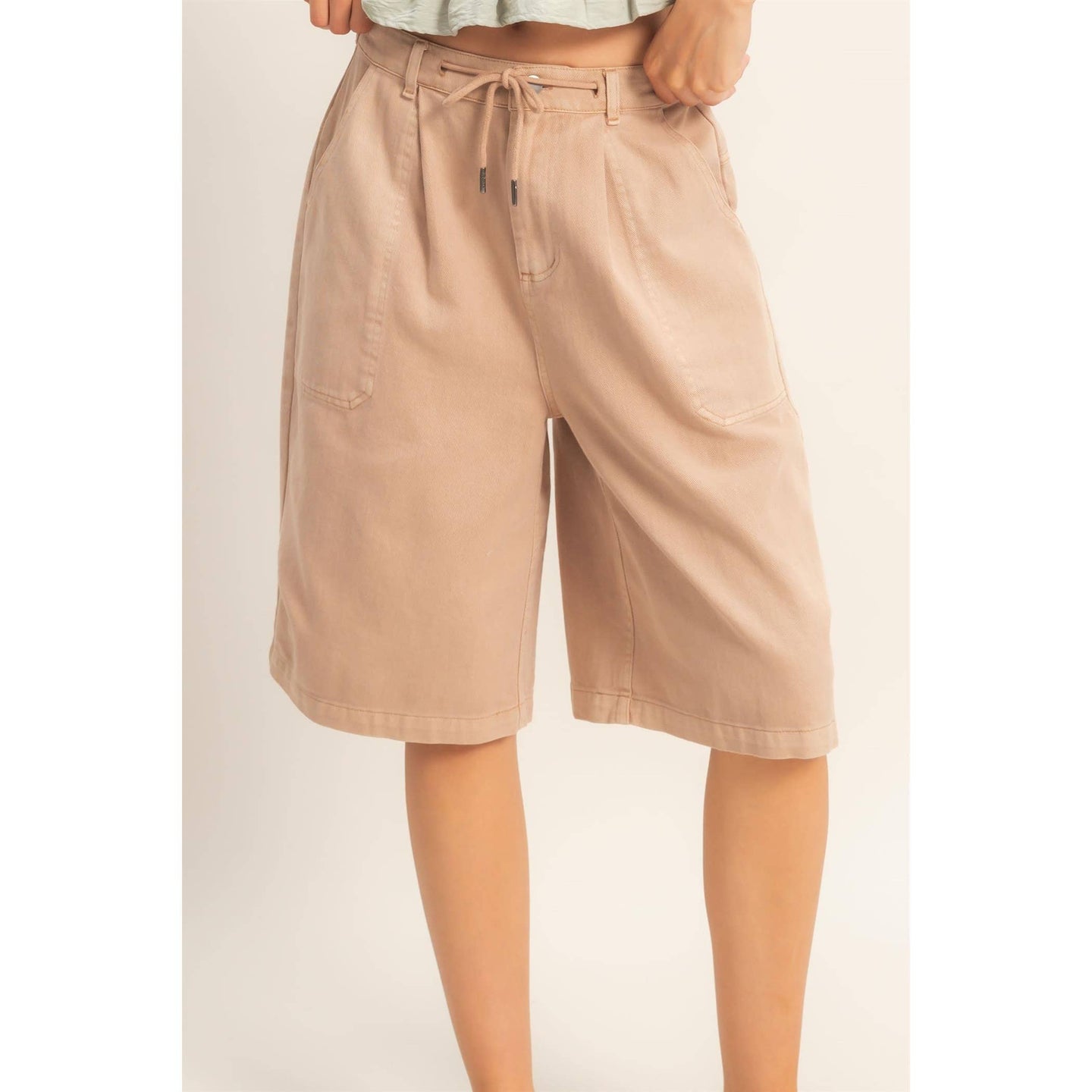 Drawstring Jorts in Dark Taupe (REG)