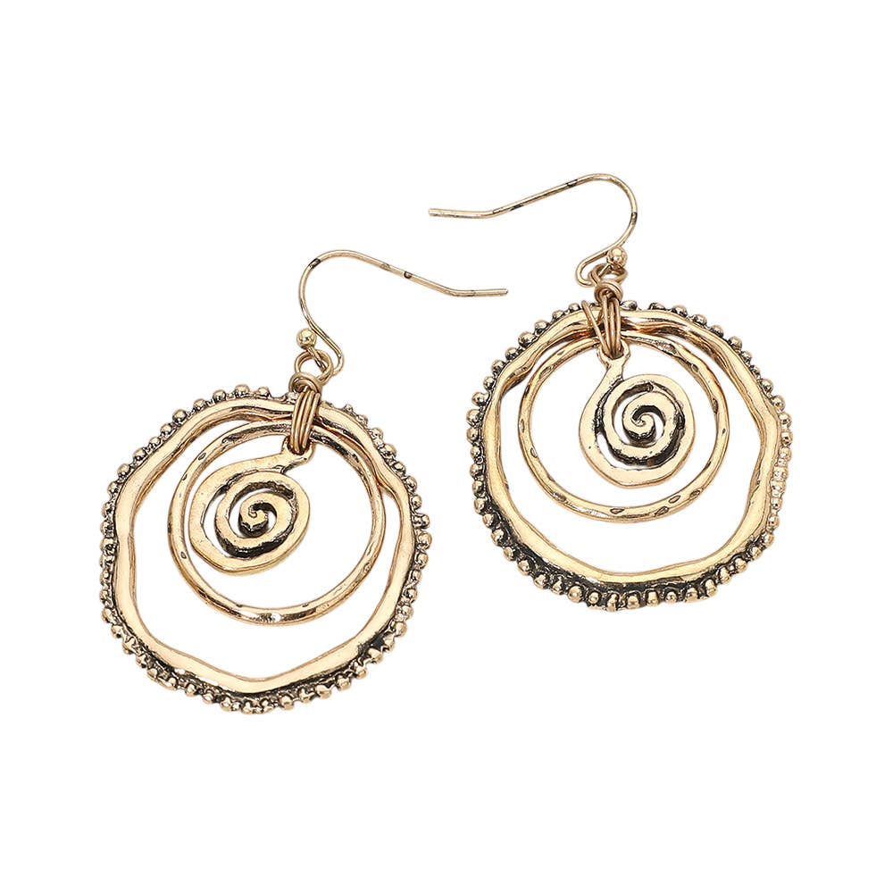 Boho Spiral Drop Earrings