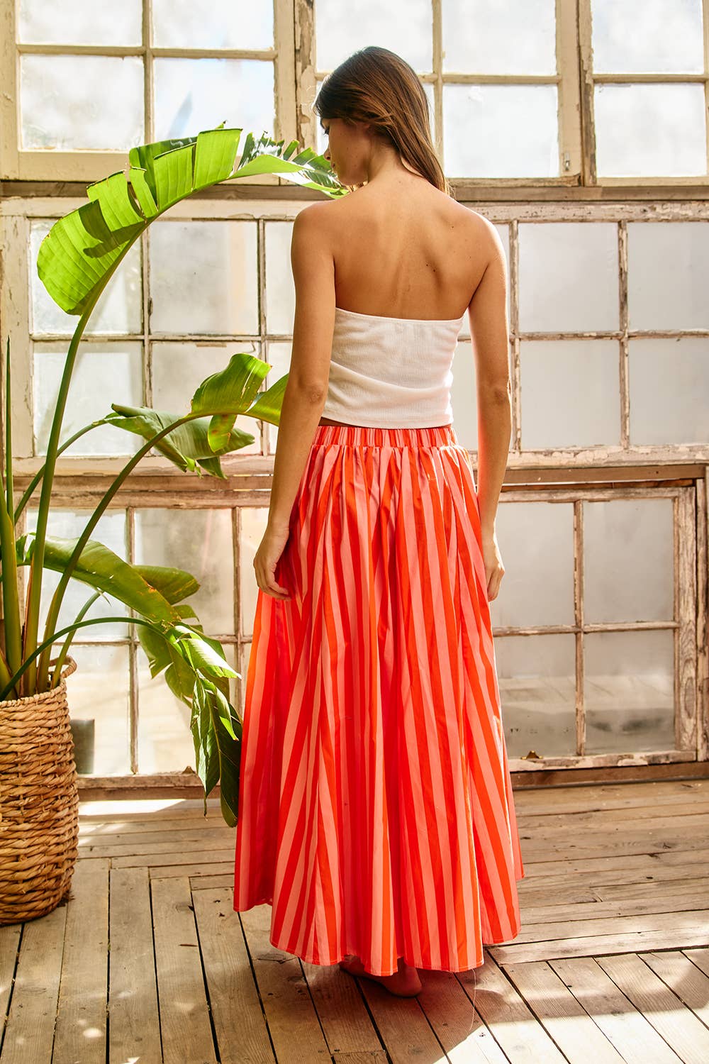 Orange Striped Gaucho Pants (REG)