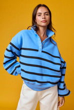 Addison Striped Pullover Top in Blue (REG)