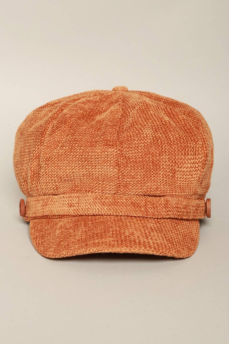 Chenille Baker Boy Hat