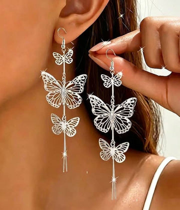 Filigree Triple Butterfly Earrings