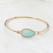 Oval Stone Bangle Bracelet
