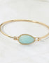 Oval Stone Bangle Bracelet