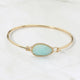 Oval Stone Bangle Bracelet