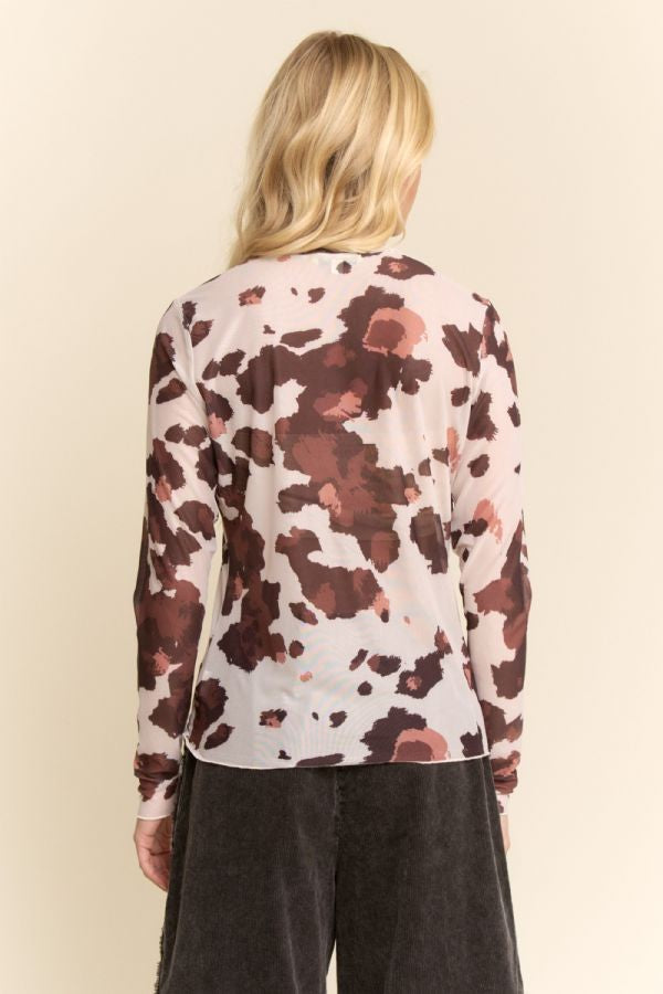 Cow Camo Horseshoe Mesh Top (REG)