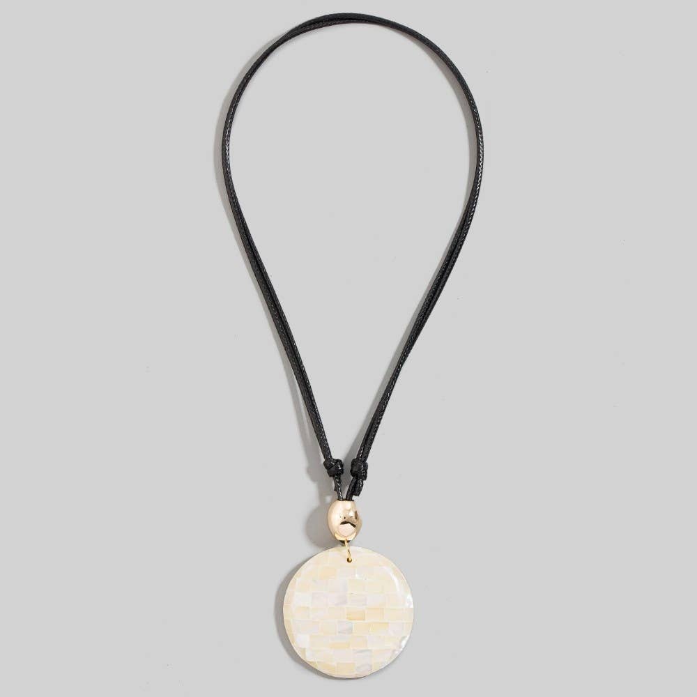 Mosaic Shell Disc Necklace