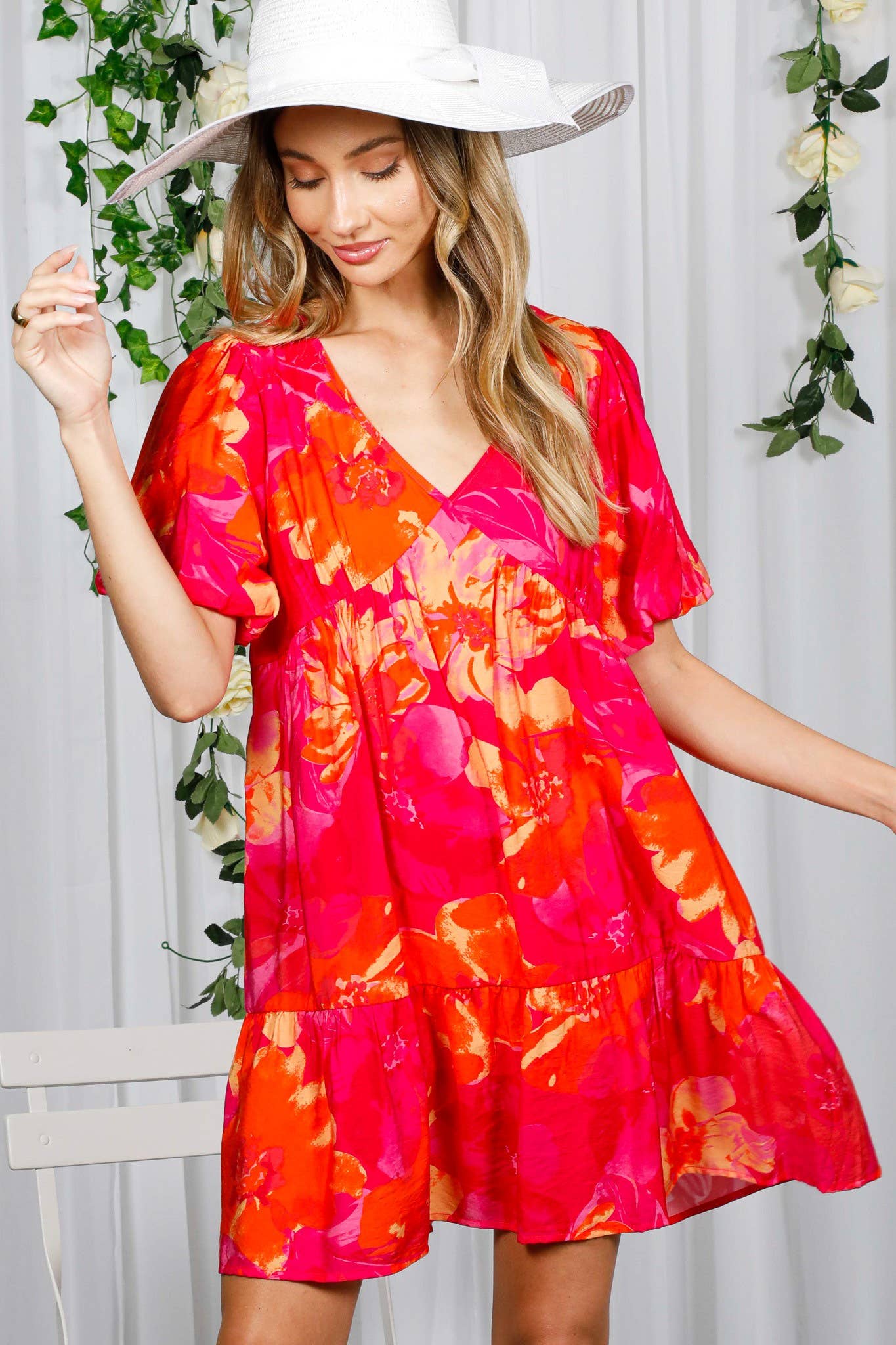 Summer Heat Floral Mini Dress (REG)