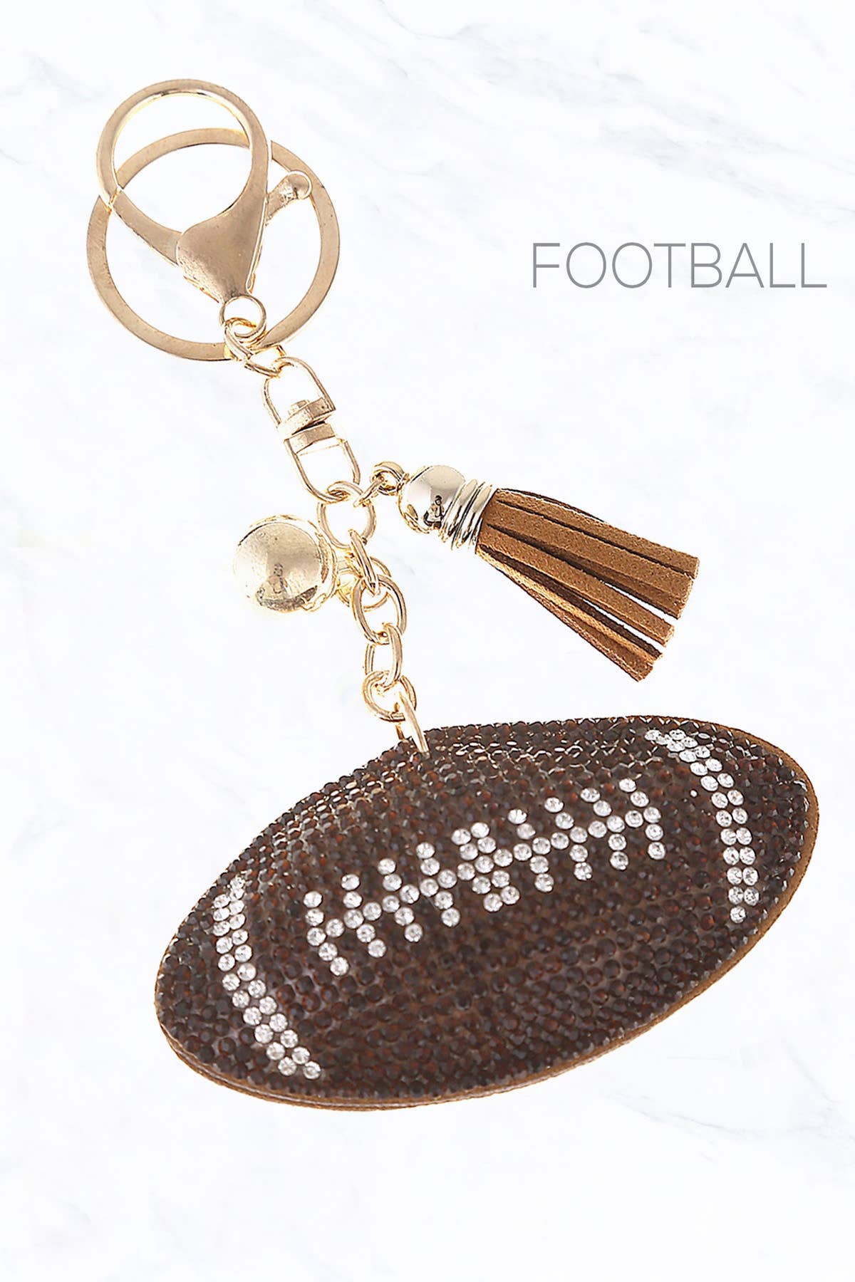 Brown Football Keychain
