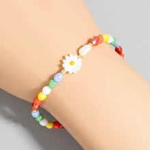 Rainbow Beaded Daisy Bracelet