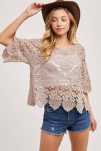 Classy Crochet Lace Top in Latte (REG)