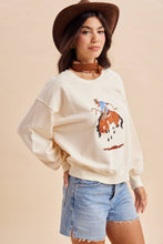Yeehaw Western Horse Sweatshirt in Ivory (REG)