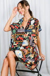 Black Multi Print Mini Dress (REG)