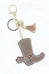 Glittering Cowboy Boot Keychain