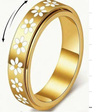 18K Stainless Steel Daisy Spinner Ring