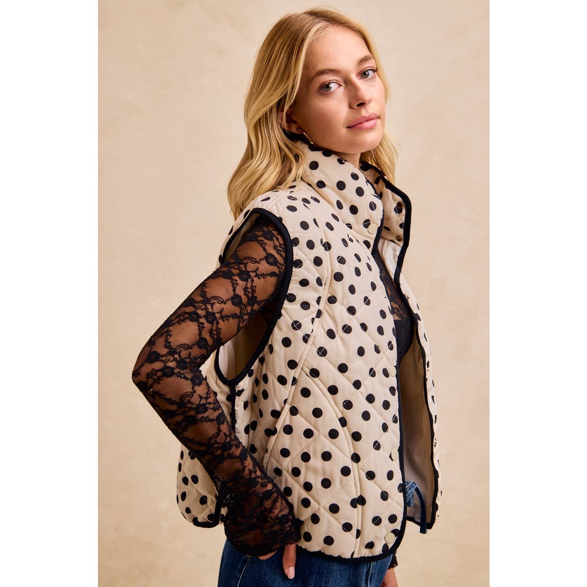 Polka Dot Quilted Vest (REG)
