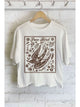 Natural Boho Floral Free Bird Crop Tee (REG)