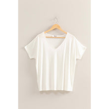 Basic V Neck Dolman Top in Off White (REG)