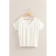 Basic V Neck Dolman Top in Off White (REG)