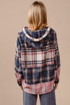 Plaid Combo Hoodie Top (REG)