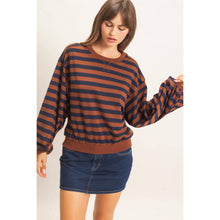Lyla Striped Sweatshirt in Brown (REG)