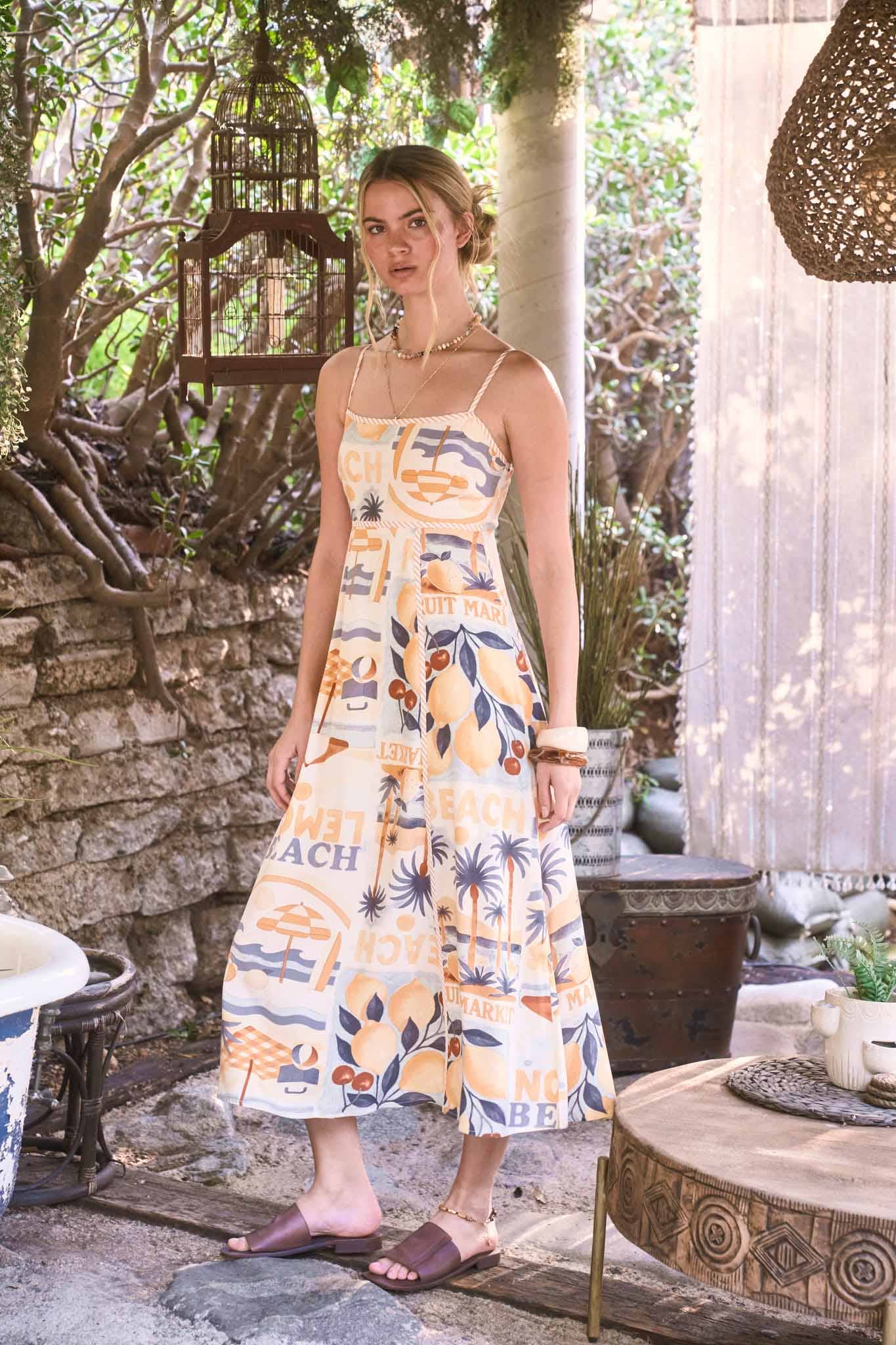 Beach Graphic Midi Dress (REG)