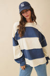 Contrast Panel Slouchy Top in Navy (REG)