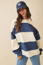 Contrast Panel Slouchy Top in Navy (REG)