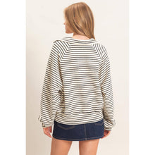 Striped Collar Sweatshirt in Cream (REG)
