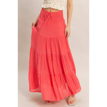 Tiered Drawstring Skirt in Coral Red (REG)