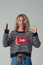 Embroidered Lobster Sweater in Ivory/Black (REG)