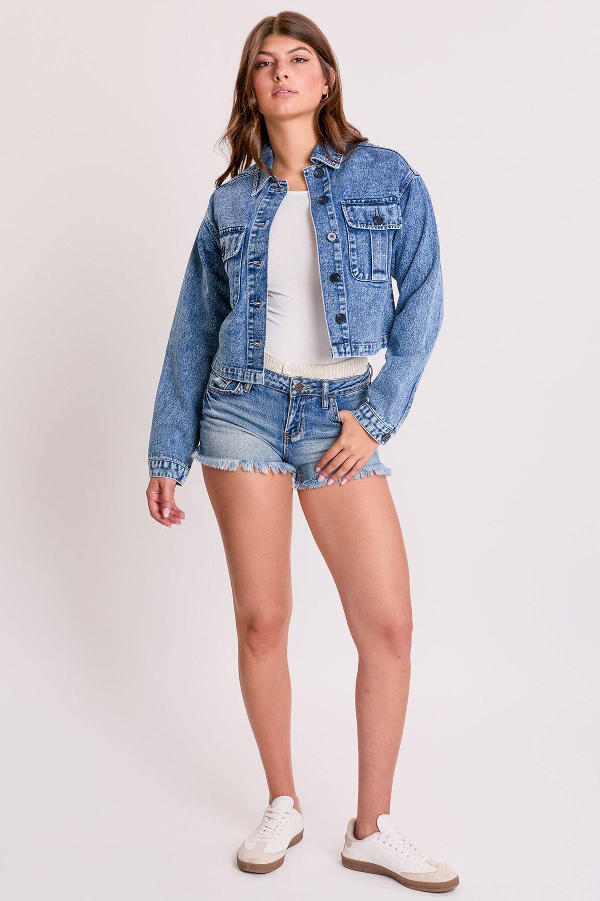 Cropped Trucker Denim Jacket (REG)
