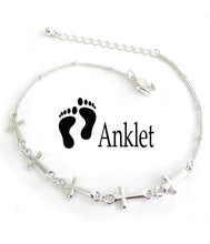 Silver Multi Cross Anklet