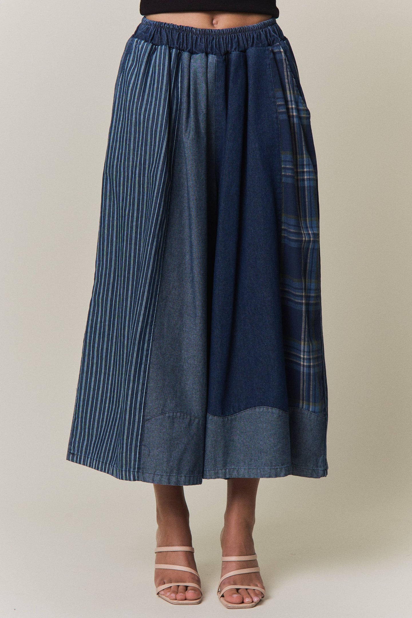 Mixed Media Wide Leg Pants (REG)