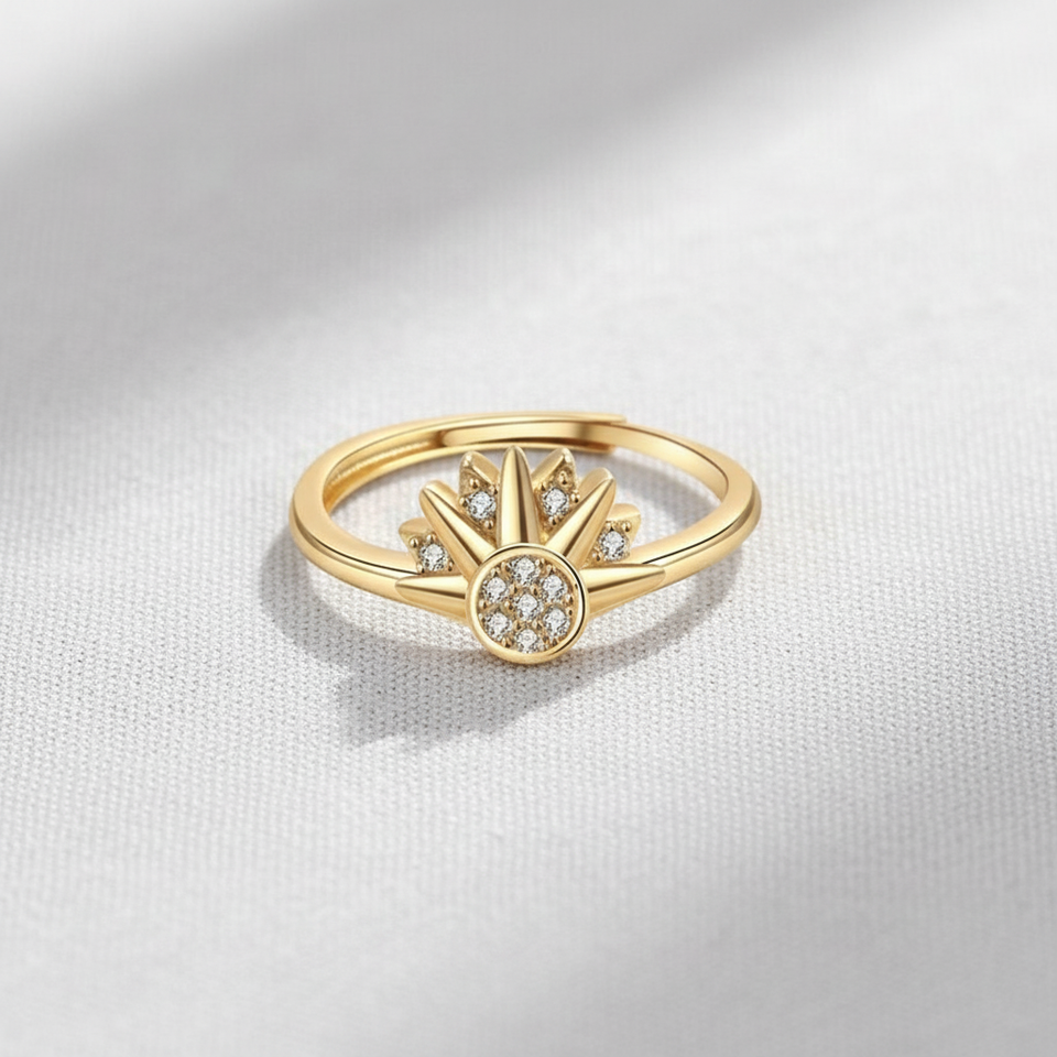 Rising Sun Rhinestone Ring