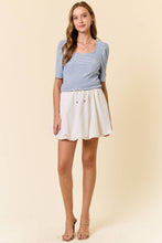 Soft Striped Rib Top in Blue (REG)