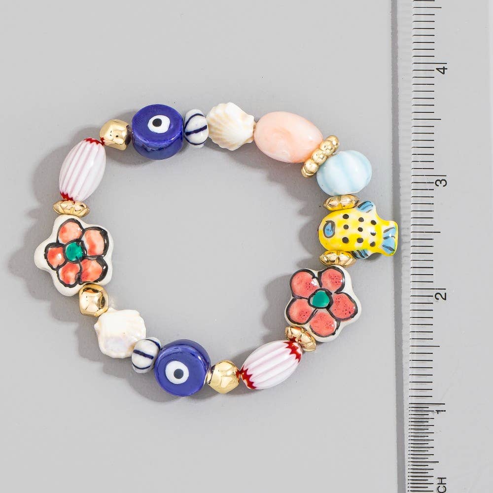 Sea Life Ceramic Beaded Bracelet