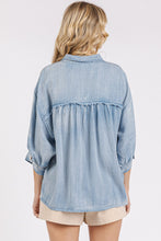 Tencel Dolman Button Top in Lt Denim (REG)