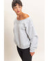 Raw Edge Off Shoulder Sweatshirt in Grey (REG)
