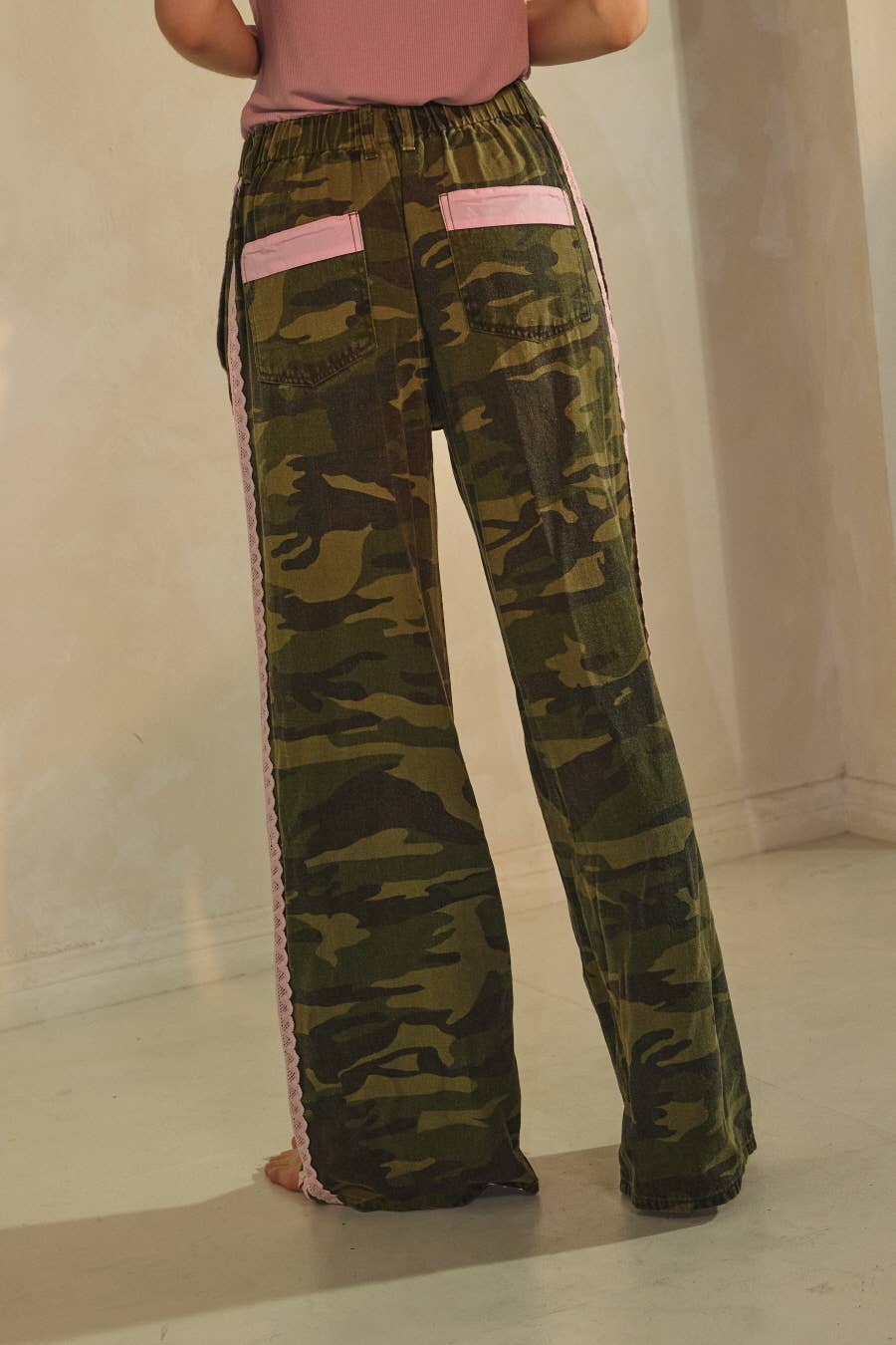Pink Stripe Camo Pants (REG)