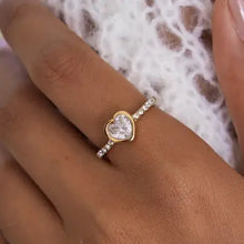 18K Stainless Steel Rhinestone Ring