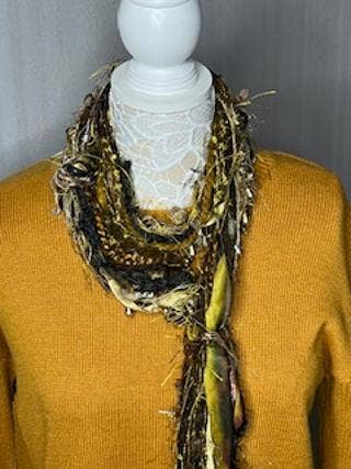 Gold and Brown Artisan Scarf